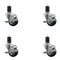 Service Caster 3'' Thermoplastic Rubber Swivel 1-5/8'' Expanding Stem Caster Set with Brake, 4PK SCC-EX20S314-TPRB-TLB-158-4 - alternate 1